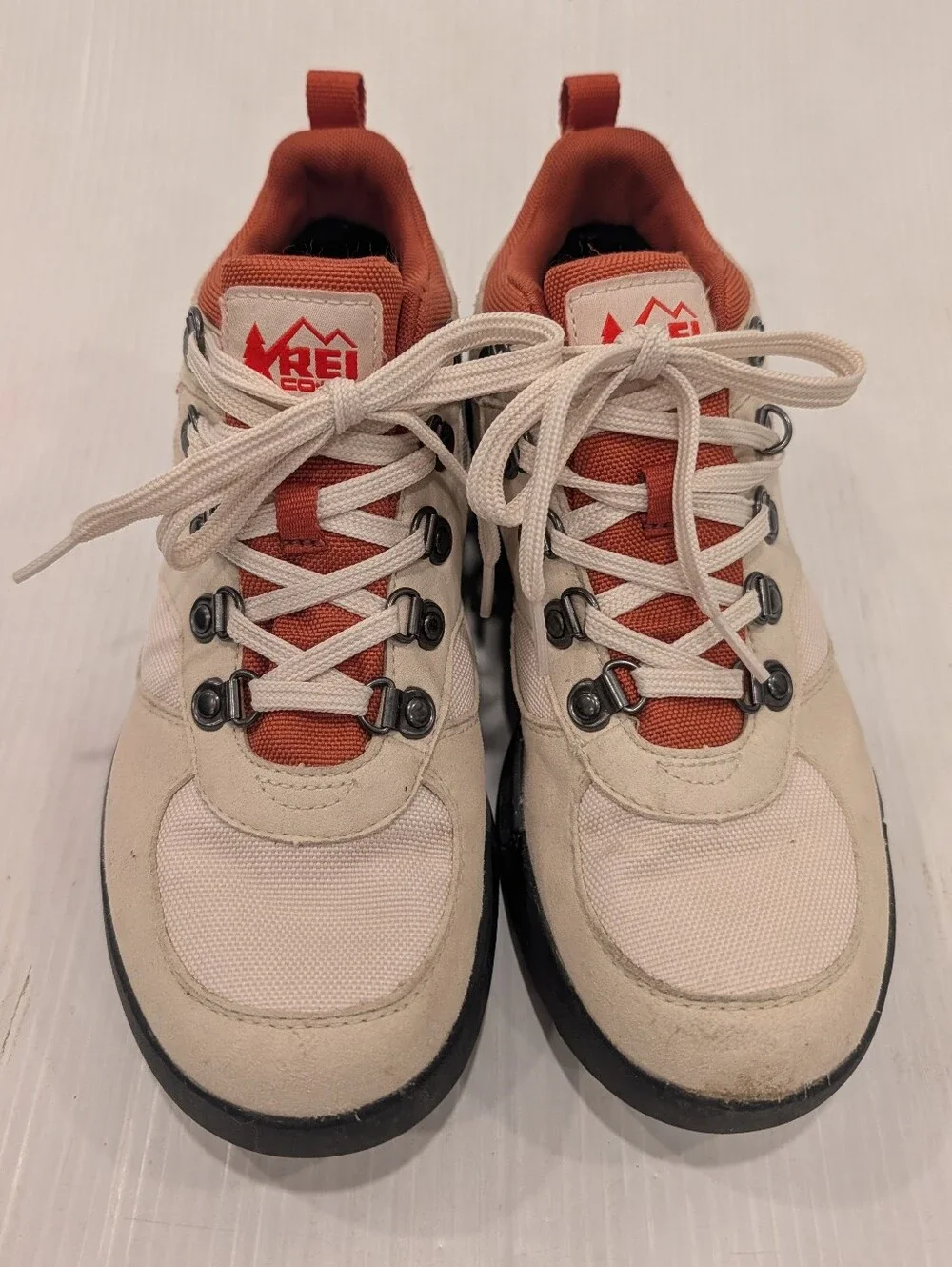 REI Co-op Trailmade Waterproof Beige and Rust Hiking Boots Sneakers Size 8 Women